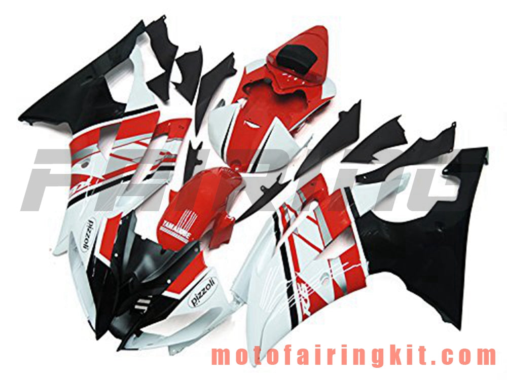 Fairing Kits Fit for YZF-600 R6 2008 2009 2010 2011 2012 2013 2014 2015 2016 Plastic ABS Injection Mold Complete Motorcycle Body Aftermarket Bodywork Frame (Red & Black) B085