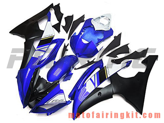 Fairing Kits Fit for YZF-600 R6 2008 2009 2010 2011 2012 2013 2014 2015 2016 Plastic ABS Injection Mold Complete Motorcycle Body Aftermarket Bodywork Frame (Blue & Black) B088