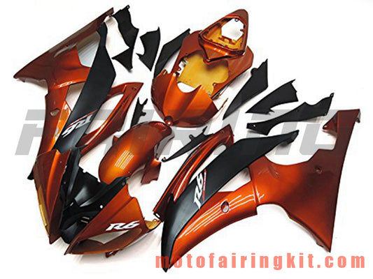 Fairing Kits Fit for YZF-600 R6 2008 2009 2010 2011 2012 2013 2014 2015 2016 Plastic ABS Injection Mold Complete Motorcycle Body Aftermarket Bodywork Frame (Orange & Black) B092