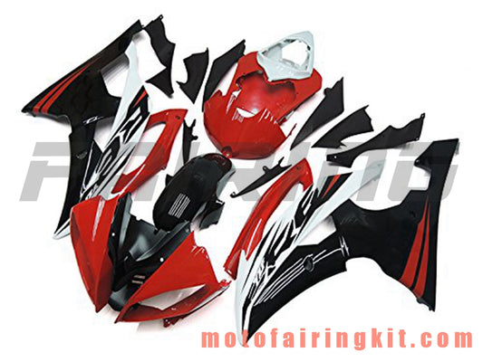 Fairing Kits Fit for YZF-600 R6 2008 2009 2010 2011 2012 2013 2014 2015 2016 Plastic ABS Injection Mold Complete Motorcycle Body Aftermarket Bodywork Frame (Red & Black) B093