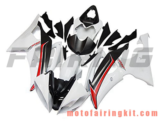 フェアリングキット YZF-600 R6 2008 2009 2010 2011 2012 2013 2014 2015 2016 プラスチック ABS 射出成形 完全なオートバイボディ アフターマーケットボディワークフレーム (ホワイト &amp; ブラック) B094