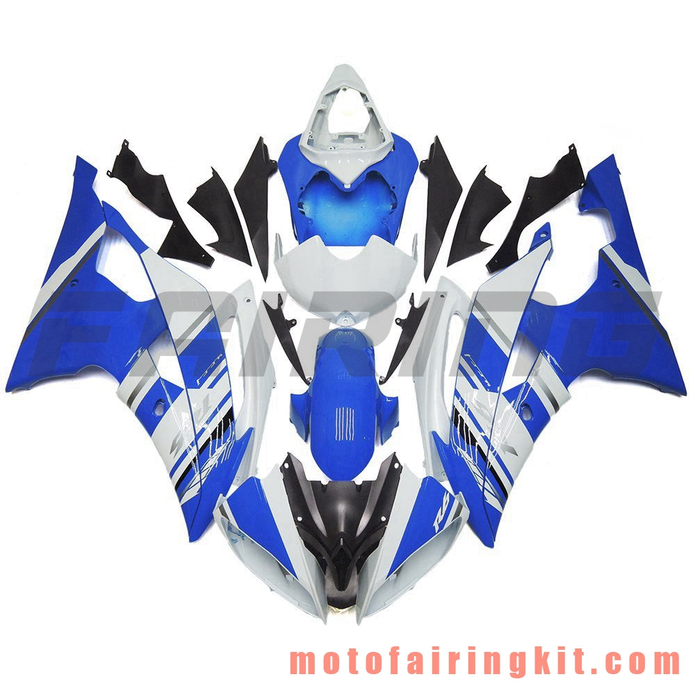 Fairing Kits Fit for YZF-600 R6 2008 2009 2010 2011 2012 2013 2014 2015 2016 Plastic ABS Injection Mold Complete Motorcycle Body Aftermarket Bodywork Frame (Blue & White) B097