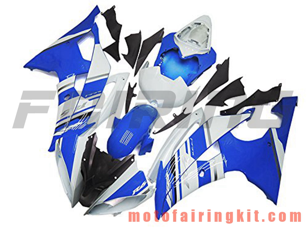 Fairing Kits Fit for YZF-600 R6 2008 2009 2010 2011 2012 2013 2014 2015 2016 Plastic ABS Injection Mold Complete Motorcycle Body Aftermarket Bodywork Frame (Blue & White) B097