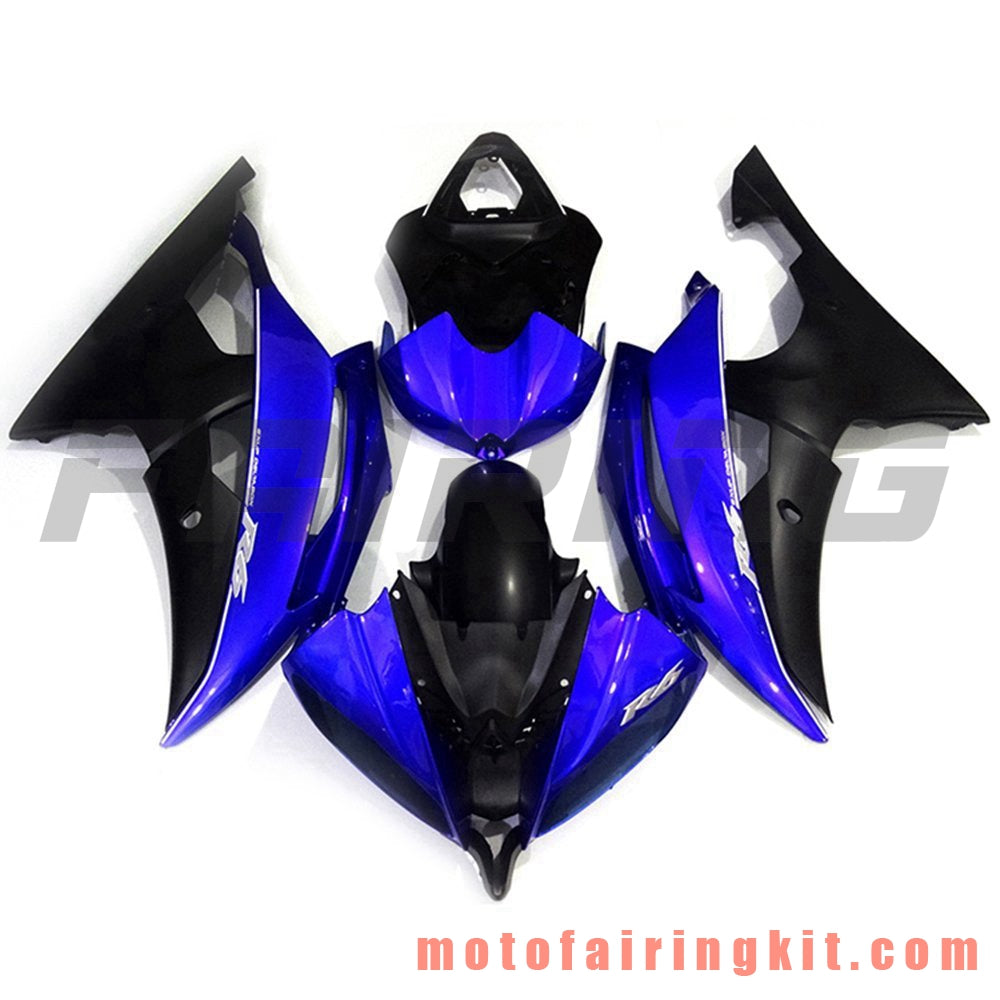 Fairing Kits Fit for YZF-600 R6 2008 2009 2010 2011 2012 2013 2014 2015 2016 Plastic ABS Injection Mold Complete Motorcycle Body Aftermarket Bodywork Frame (Blue & Black) B100