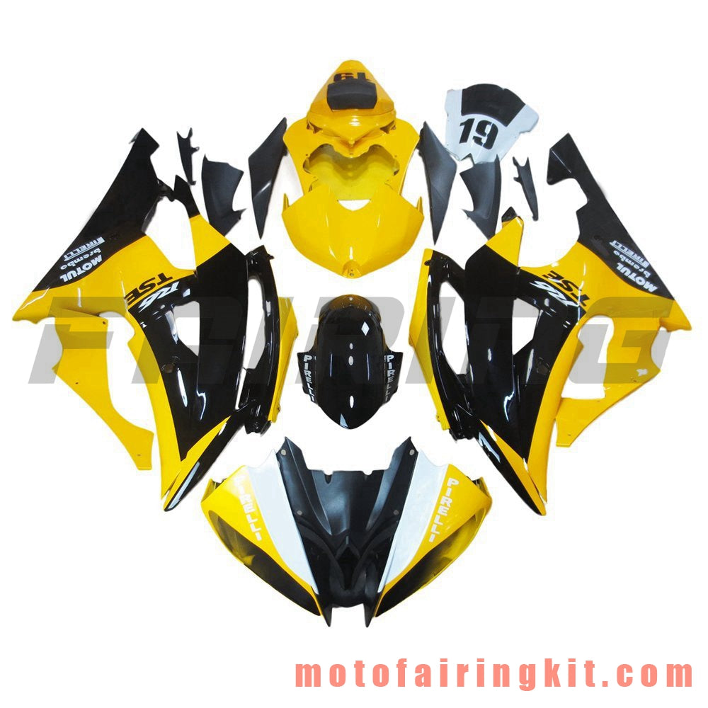 Fairing Kits Fit for YZF-600 R6 2008 2009 2010 2011 2012 2013 2014 2015 2016 Plastic ABS Injection Mold Complete Motorcycle Body Aftermarket Bodywork Frame (Yellow & Black) B101