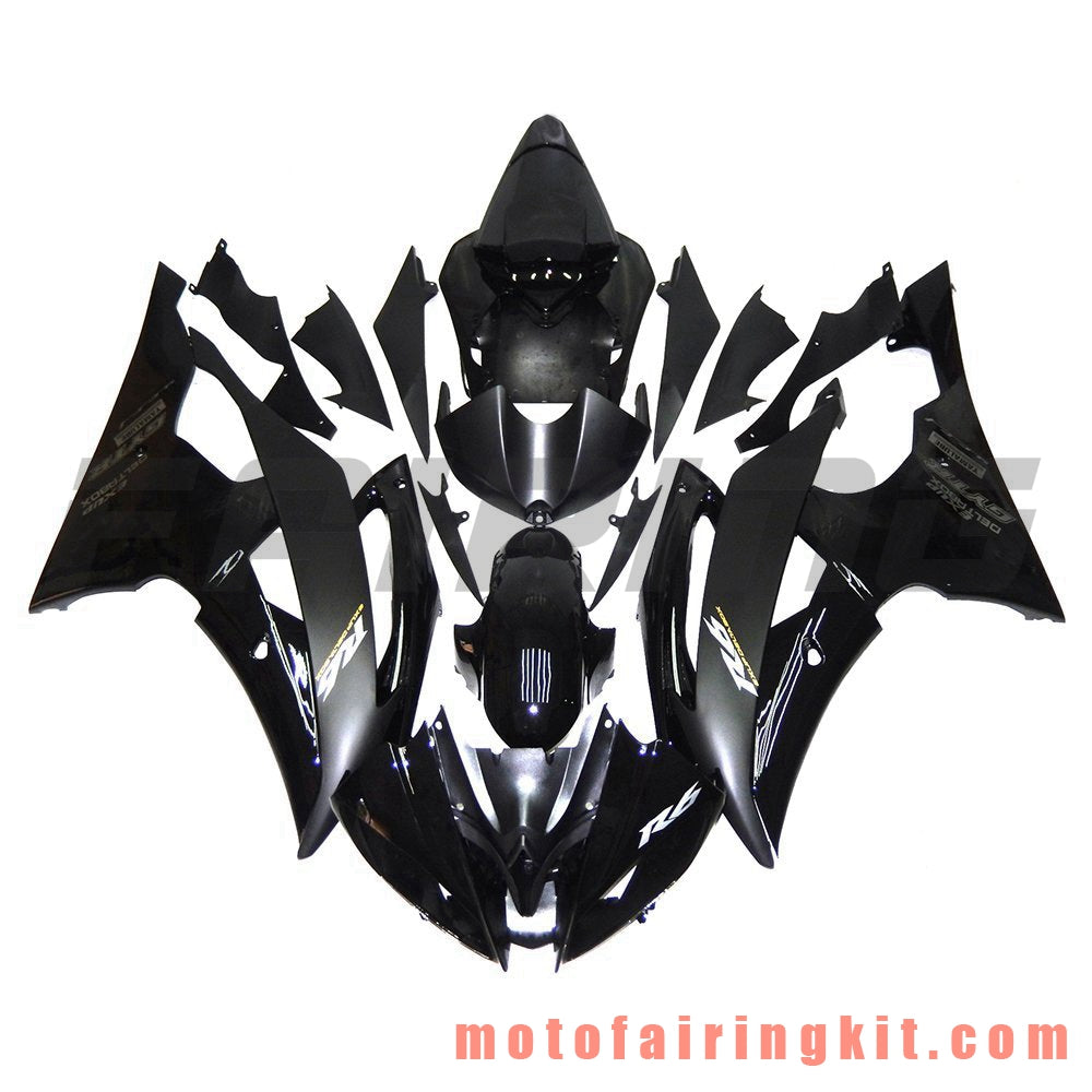 Fairing Kits Fit for YZF-600 R6 2008 2009 2010 2011 2012 2013 2014 2015 2016 Plastic ABS Injection Mold Complete Motorcycle Body Aftermarket Bodywork Frame (Black) B102