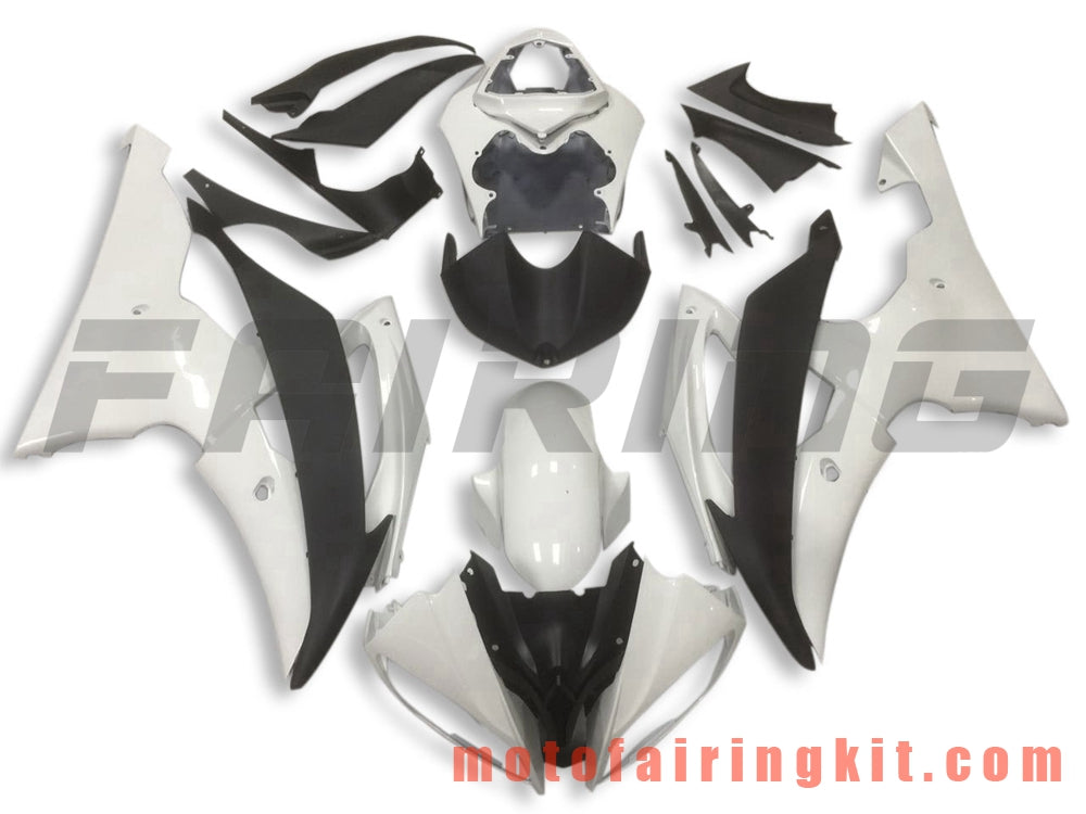 Fairing Kits Fit for YZF-600 R6 2008 2009 2010 2011 2012 2013 2014 2015 2016 Plastic ABS Injection Mold Complete Motorcycle Body Aftermarket Bodywork Frame (White & Black) B105