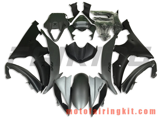 Fairing Kits Fit for YZF-600 R6 2008 2009 2010 2011 2012 2013 2014 2015 2016 Plastic ABS Injection Mold Complete Motorcycle Body Aftermarket Bodywork Frame (Black & Gray) B106