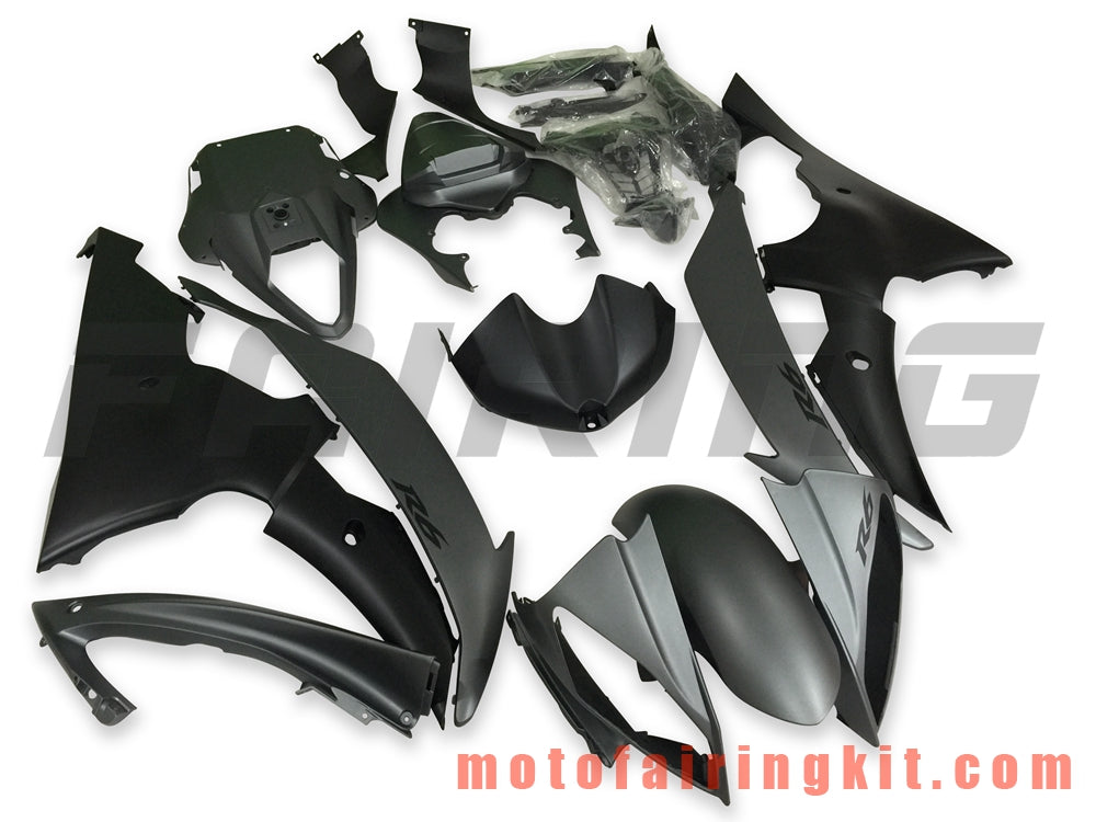 Fairing Kits Fit for YZF-600 R6 2008 2009 2010 2011 2012 2013 2014 2015 2016 Plastic ABS Injection Mold Complete Motorcycle Body Aftermarket Bodywork Frame (Black & Gray) B106