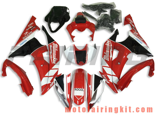 フェアリングキット YZF-600 R6 2008 2009 2010 2011 2012 2013 2014 2015 2016 プラスチック ABS 射出成形 完全なオートバイボディ アフターマーケットボディワークフレーム (レッド &amp; ブラック) B107