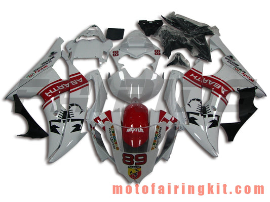 Fairing Kits Fit for YZF-600 R6 2008 2009 2010 2011 2012 2013 2014 2015 2016 Plastic ABS Injection Mold Complete Motorcycle Body Aftermarket Bodywork Frame (White & Red) B108