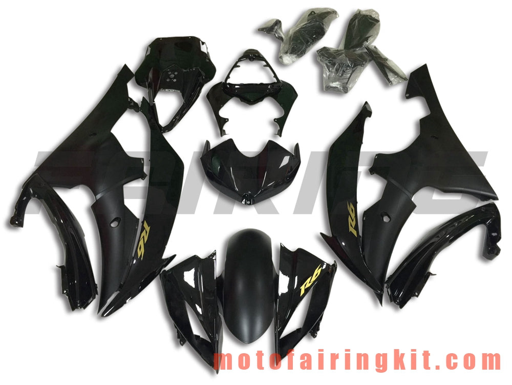 Fairing Kits Fit for YZF-600 R6 2008 2009 2010 2011 2012 2013 2014 2015 2016 Plastic ABS Injection Mold Complete Motorcycle Body Aftermarket Bodywork Frame (Black) B114