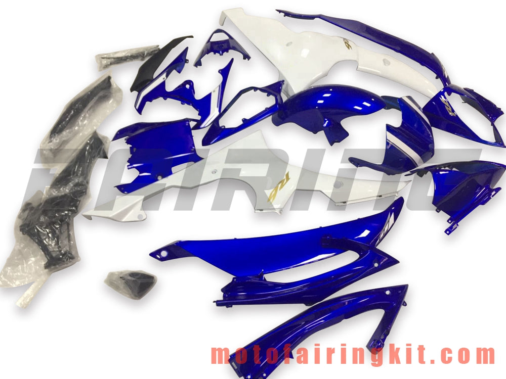 フェアリングキット YZF-600 R6 2008 2009 2010 2011 2012 2013 2014 2015 2016 プラスチック ABS 射出成形 完全なオートバイボディ アフターマーケットボディワークフレーム (ブルー &amp; ホワイト) B116