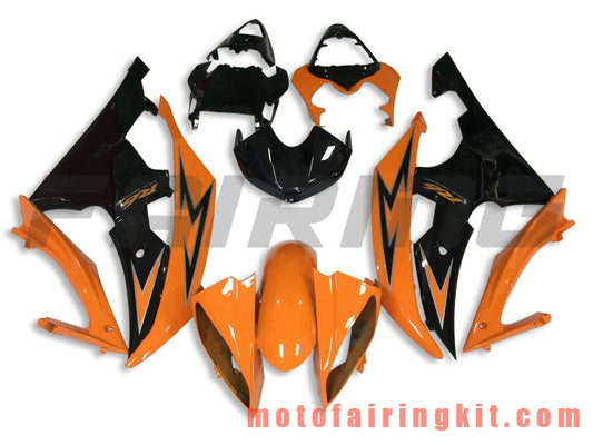 Fairing Kits Fit for YZF-600 R6 2008 2009 2010 2011 2012 2013 2014 2015 2016 Plastic ABS Injection Mold Complete Motorcycle Body Aftermarket Bodywork Frame (Orange & Black) B117