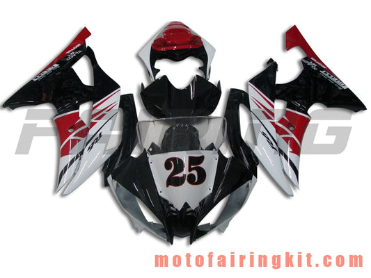 Kits de carenado aptos para YZF-600 R6 2008 2009 2010 2011 2012 2013 2014 2015 2016 Molde de inyección de plástico ABS Carrocería completa para motocicleta Marco de carrocería de posventa (negro y rojo) B119