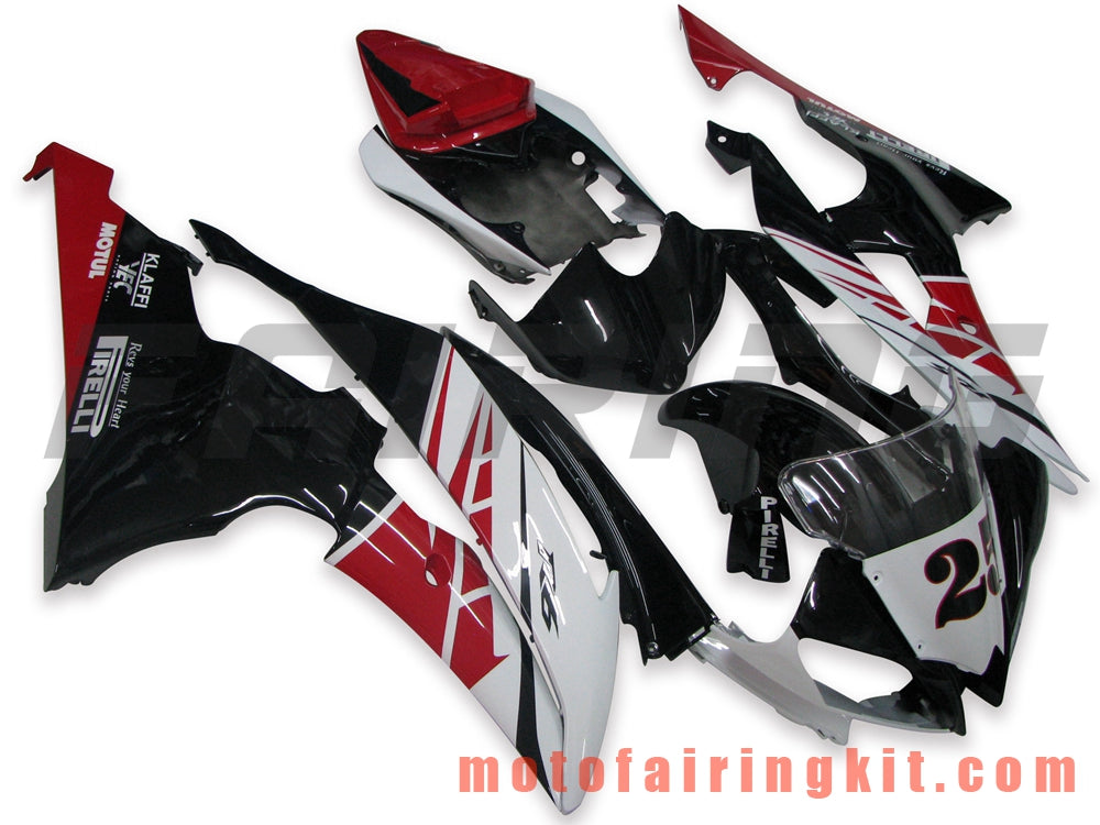 Fairing Kits Fit for YZF-600 R6 2008 2009 2010 2011 2012 2013 2014 2015 2016 Plastic ABS Injection Mold Complete Motorcycle Body Aftermarket Bodywork Frame (Black & Red) B119