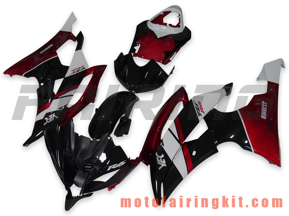 Fairing Kits Fit for YZF-600 R6 2008 2009 2010 2011 2012 2013 2014 2015 2016 Plastic ABS Injection Mold Complete Motorcycle Body Aftermarket Bodywork Frame (Black & Orange) B120