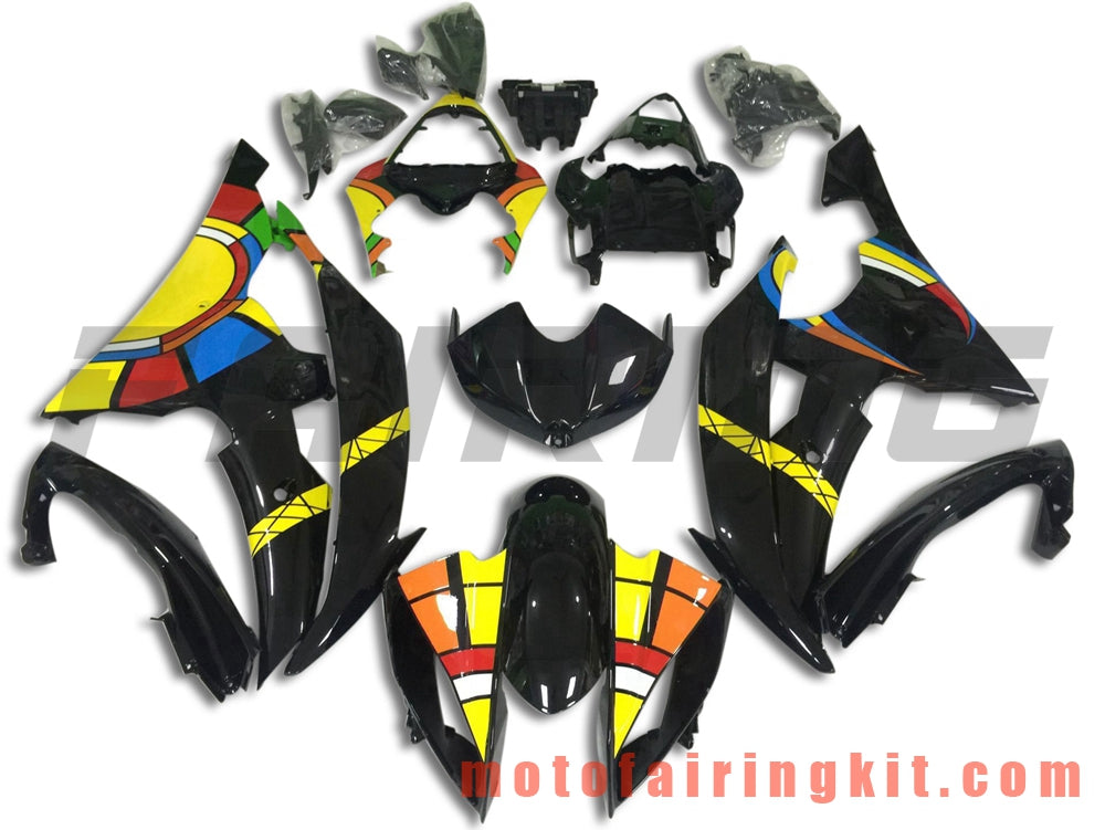 Fairing Kits Fit for YZF-600 R6 2008 2009 2010 2011 2012 2013 2014 2015 2016 Plastic ABS Injection Mold Complete Motorcycle Body Aftermarket Bodywork Frame (Black & Yellow) B121