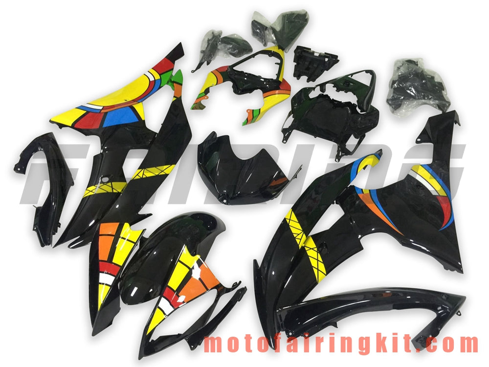 フェアリングキット YZF-600 R6 2008 2009 2010 2011 2012 2013 2014 2015 2016 プラスチック ABS 射出成形 完全なオートバイボディ アフターマーケットボディワークフレーム (ブラック &amp; イエロー) B121