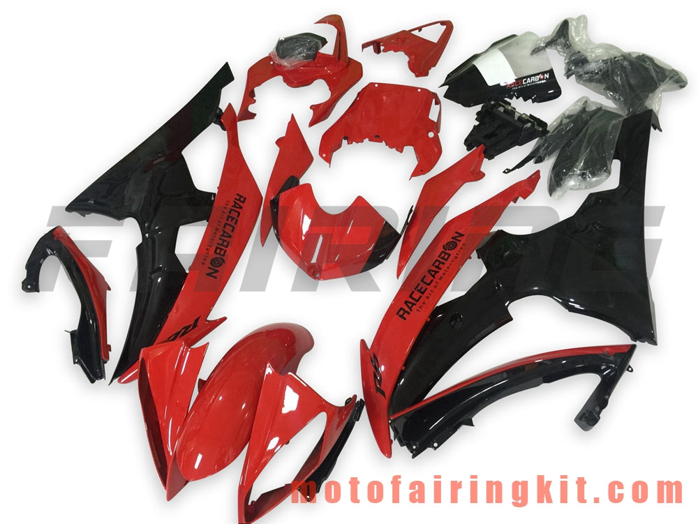 Fairing Kits Fit for YZF-600 R6 2008 2009 2010 2011 2012 2013 2014 2015 2016 Plastic ABS Injection Mold Complete Motorcycle Body Aftermarket Bodywork Frame (Red & Black) B123