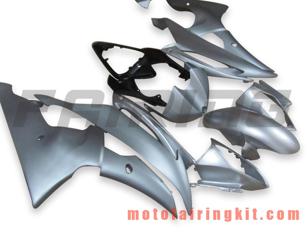 Fairing Kits Fit for YZF-600 R6 2008 2009 2010 2011 2012 2013 2014 2015 2016 Plastic ABS Injection Mold Complete Motorcycle Body Aftermarket Bodywork Frame (Silver) B127