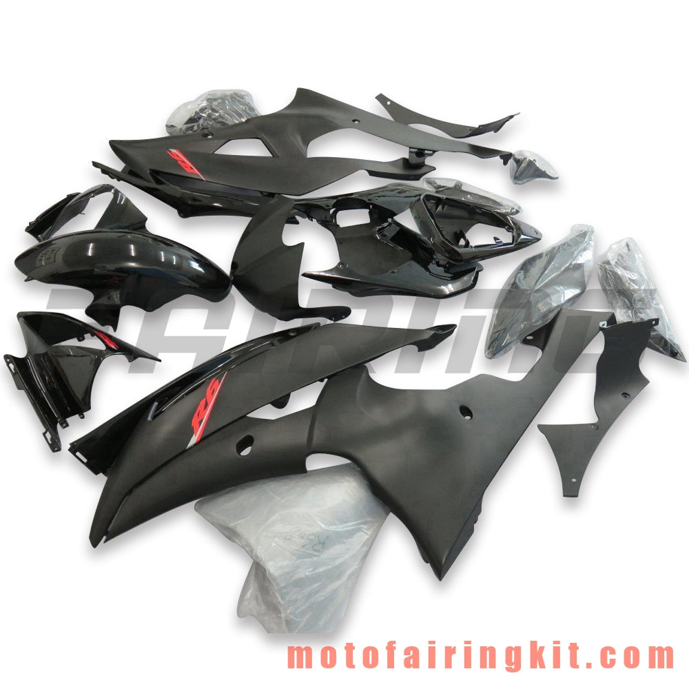 フェアリングキット YZF-600 R6 2008 2009 2010 2011 2012 2013 2014 2015 2016 プラスチック ABS 射出成形 完全なオートバイボディ アフターマーケットボディワークフレーム (ブラック) B129