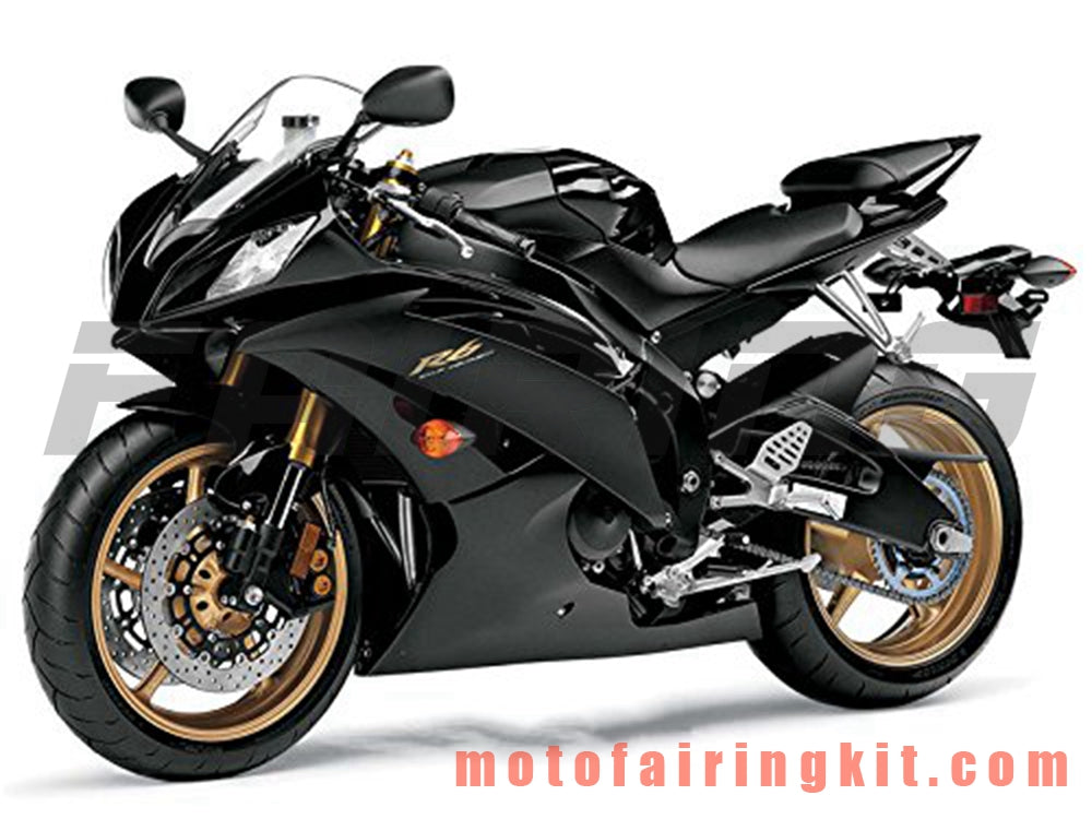 フェアリングキット YZF-600 R6 2008 2009 2010 2011 2012 2013 2014 2015 2016 プラスチック ABS 射出成形 完全なオートバイボディ アフターマーケットボディワークフレーム (ブラック) B130