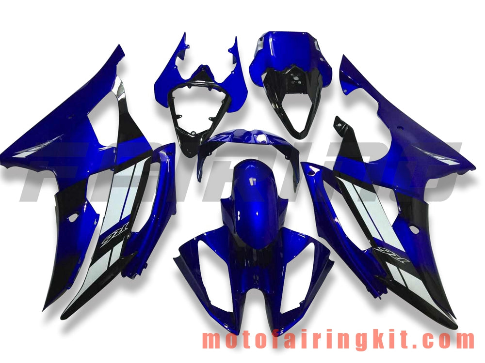 Fairing Kits Fit for YZF-600 R6 2008 2009 2010 2011 2012 2013 2014 2015 2016 Plastic ABS Injection Mold Complete Motorcycle Body Aftermarket Bodywork Frame (Blue & Black) B131