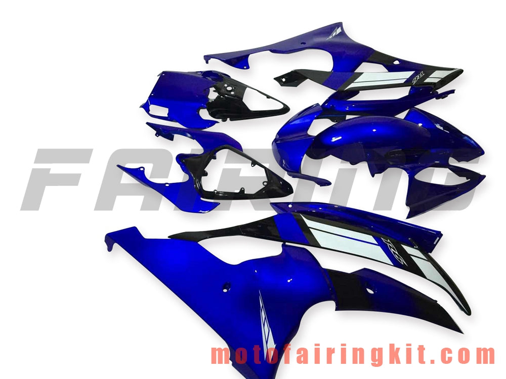 Fairing Kits Fit for YZF-600 R6 2008 2009 2010 2011 2012 2013 2014 2015 2016 Plastic ABS Injection Mold Complete Motorcycle Body Aftermarket Bodywork Frame (Blue & Black) B131