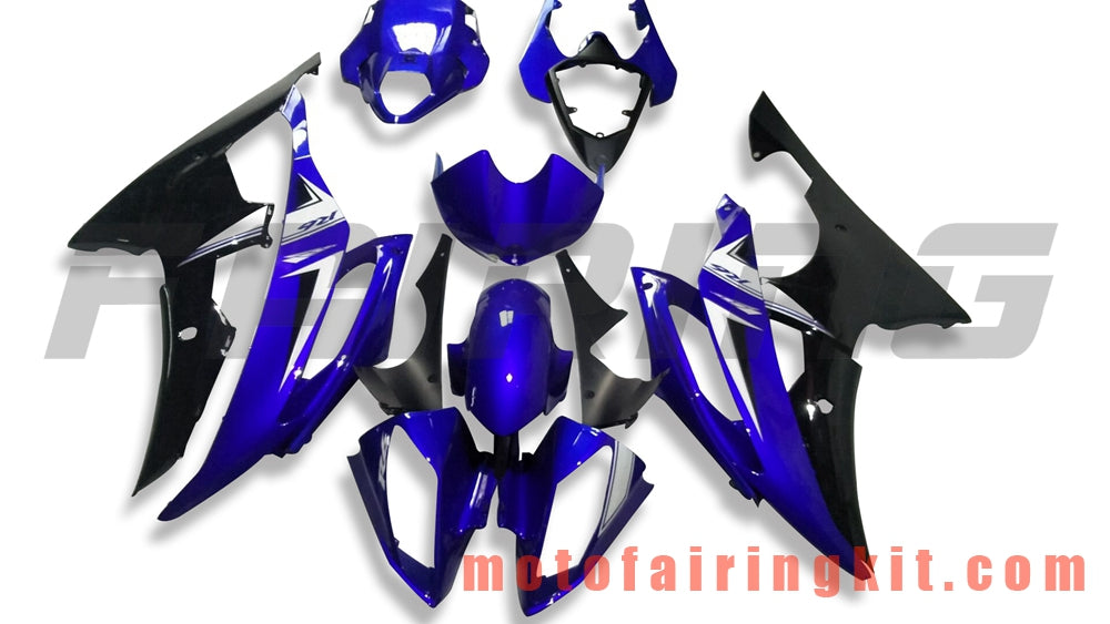 Fairing Kits Fit for YZF-600 R6 2008 2009 2010 2011 2012 2013 2014 2015 2016 Plastic ABS Injection Mold Complete Motorcycle Body Aftermarket Bodywork Frame (Blue & Black) B133