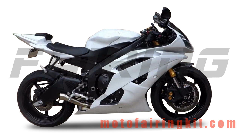 Fairing Kits Fit for YZF-600 R6 2008 2009 2010 2011 2012 2013 2014 2015 2016 Plastic ABS Injection Mold Complete Motorcycle Body Aftermarket Bodywork Frame (White) B134