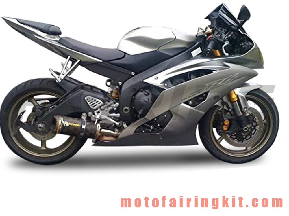 フェアリングキット YZF-600 R6 2008 2009 2010 2011 2012 2013 2014 2015 2016 プラスチック ABS 射出成形 完全なオートバイボディ アフターマーケットボディワークフレーム (シルバー) B137