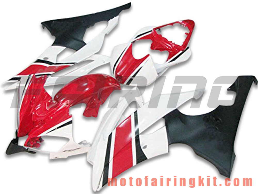 Fairing Kits Fit for YZF-600 R6 2008 2009 2010 2011 2012 2013 2014 2015 2016 Plastic ABS Injection Mold Complete Motorcycle Body Aftermarket Bodywork Frame (Red & White) B139