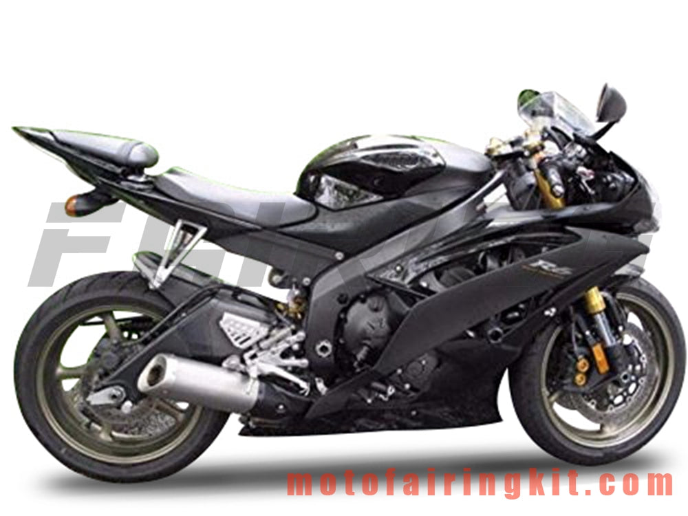 Fairing Kits Fit for YZF-600 R6 2008 2009 2010 2011 2012 2013 2014 2015 2016 Plastic ABS Injection Mold Complete Motorcycle Body Aftermarket Bodywork Frame (Black) B140