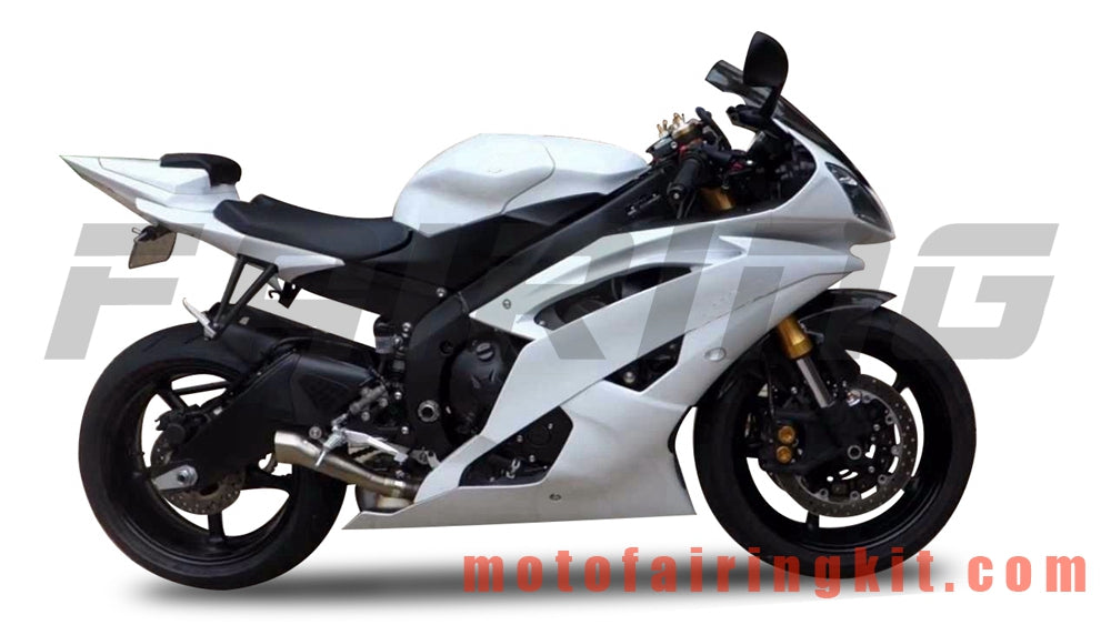 Kits de carenado aptos para YZF-600 R6 2008 2009 2010 2011 2012 2013 2014 2015 2016 Molde de inyección de plástico ABS Carrocería completa para motocicleta Carrocería del mercado de accesorios Marco (blanco) B141