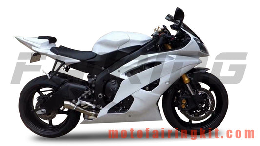 Fairing Kits Fit for YZF-600 R6 2008 2009 2010 2011 2012 2013 2014 2015 2016 Plastic ABS Injection Mold Complete Motorcycle Body Aftermarket Bodywork Frame (White) B141