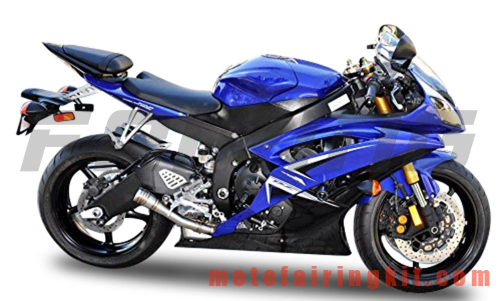 Fairing Kits Fit for YZF-600 R6 2008 2009 2010 2011 2012 2013 2014 2015 2016 Plastic ABS Injection Mold Complete Motorcycle Body Aftermarket Bodywork Frame (Blue & Black) B142