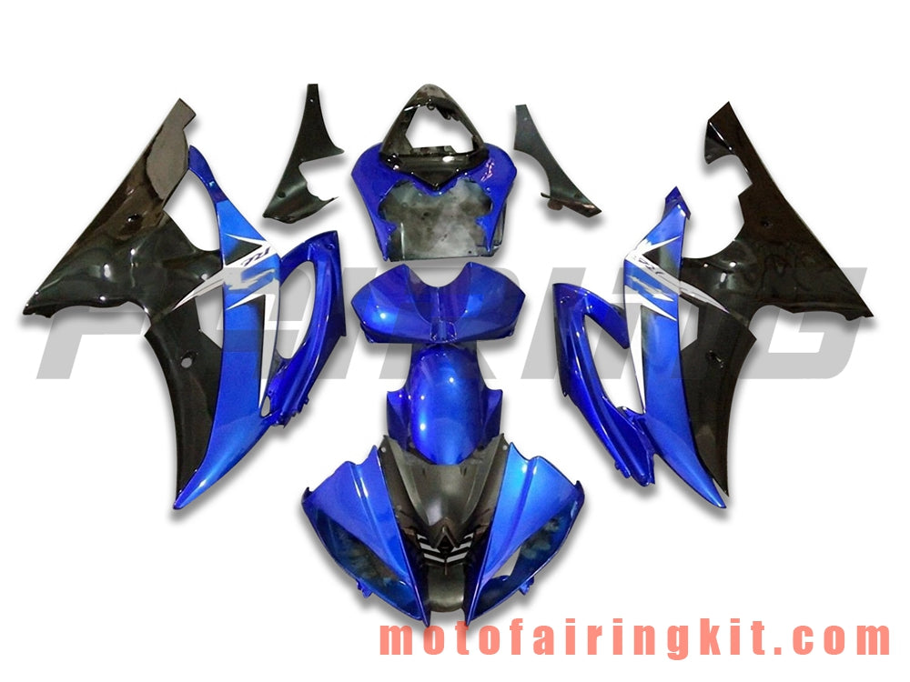 Fairing Kits Fit for YZF-600 R6 2008 2009 2010 2011 2012 2013 2014 2015 2016 Plastic ABS Injection Mold Complete Motorcycle Body Aftermarket Bodywork Frame (Blue & Black) B142