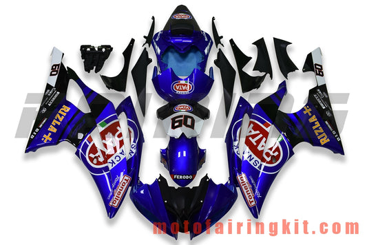 Fairing Kits Fit for YZF-600 R6 2008 2009 2010 2011 2012 2013 2014 2015 2016 Plastic ABS Injection Mold Complete Motorcycle Body Aftermarket Bodywork Frame (Blue) B143