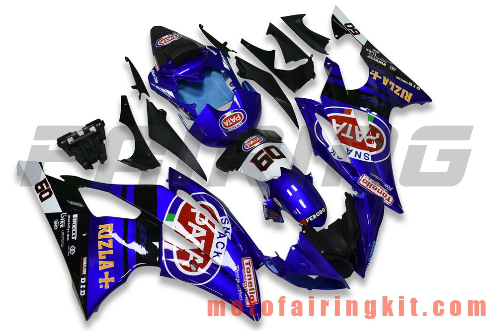 フェアリングキット YZF-600 R6 2008 2009 2010 2011 2012 2013 2014 2015 2016 プラスチック ABS 射出成形 完全なオートバイボディ アフターマーケットボディワークフレーム (ブルー) B143