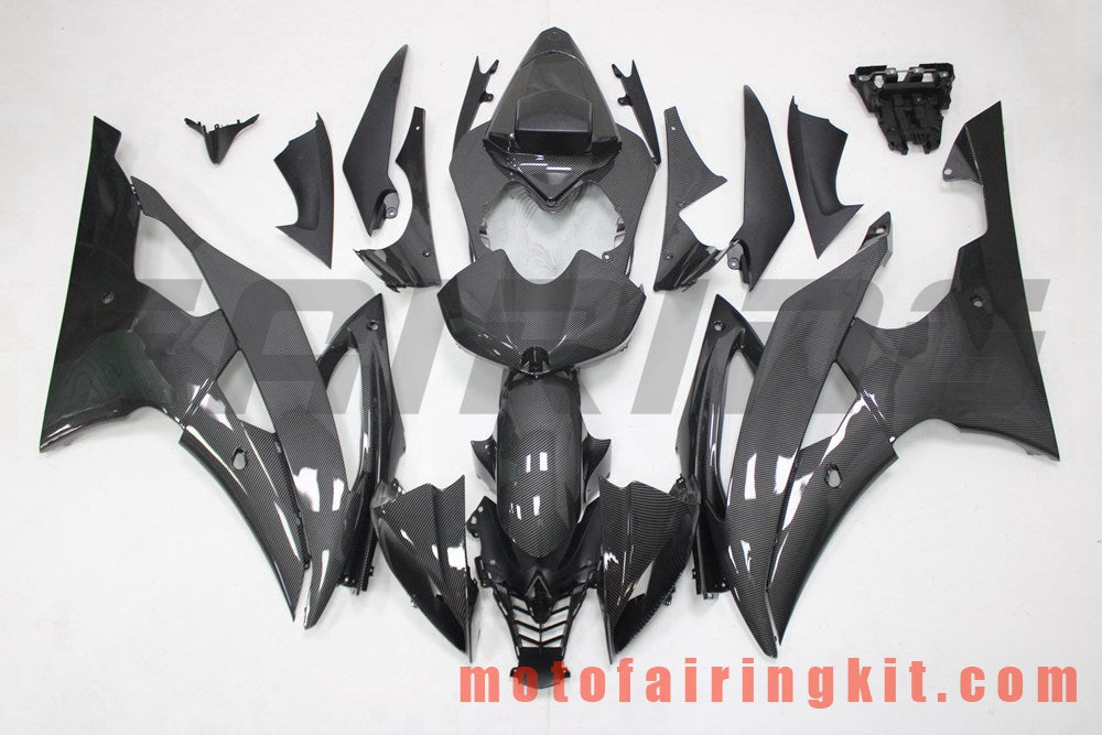 Fairing Kits Fit for YZF-600 R6 2008 2009 2010 2011 2012 2013 2014 2015 2016 Plastic ABS Injection Mold Complete Motorcycle Body Aftermarket Bodywork Frame (Carbon Fiber) B201