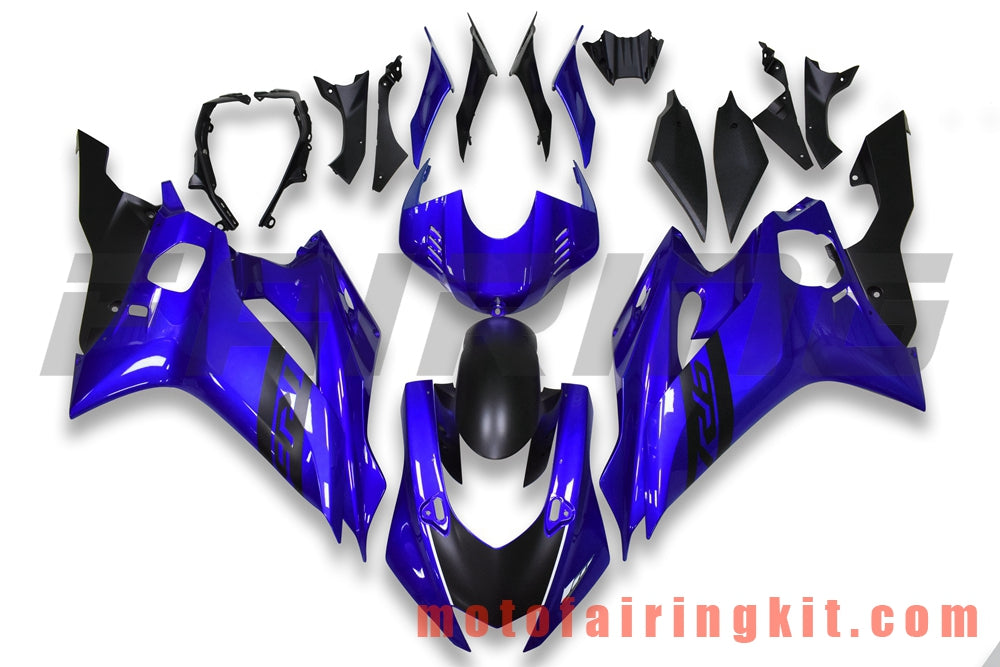 Fairing Kits Fit for YZF-600 R6 2017 2018 2019 2020 R6 17 18 19 20 Plastic ABS Injection Mold Complete Motorcycle Body Aftermarket Bodywork Frame (Blue & Black) B002