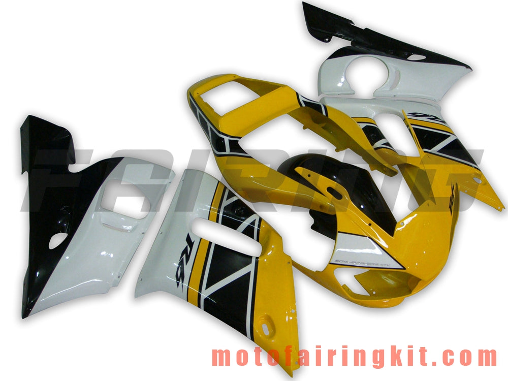 Kits de carenado aptos para YZF-600 R6 1998 1999 2000 2001 2002 YZF 600 R6 Molde de inyección de plástico ABS Carrocería completa para motocicleta Carrocería del mercado de accesorios Marco (amarillo y negro) B002