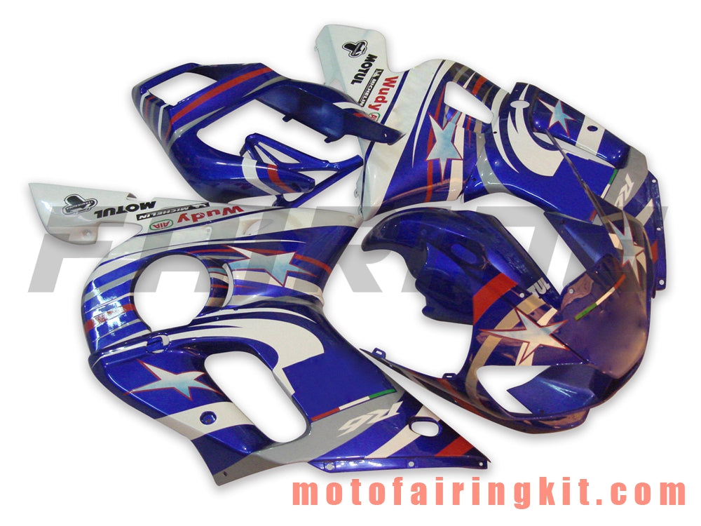 Fairing Kits Fit for YZF-600 R6 1998 1999 2000 2001 2002 YZF 600 R6 Plastic ABS Injection Mold Complete Motorcycle Body Aftermarket Bodywork Frame (Blue & White) B003