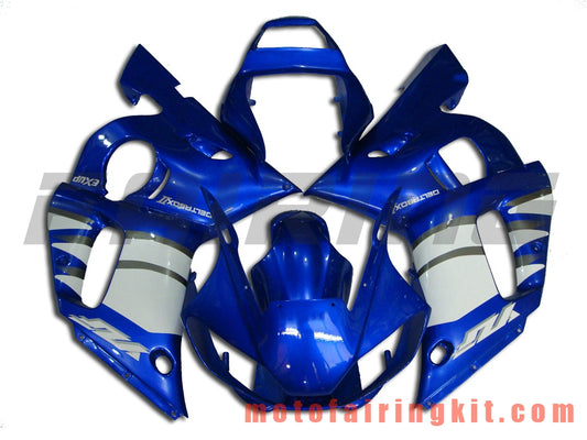 Fairing Kits Fit for YZF-600 R6 1998 1999 2000 2001 2002 YZF 600 R6 Plastic ABS Injection Mold Complete Motorcycle Body Aftermarket Bodywork Frame (Blue & White) B004