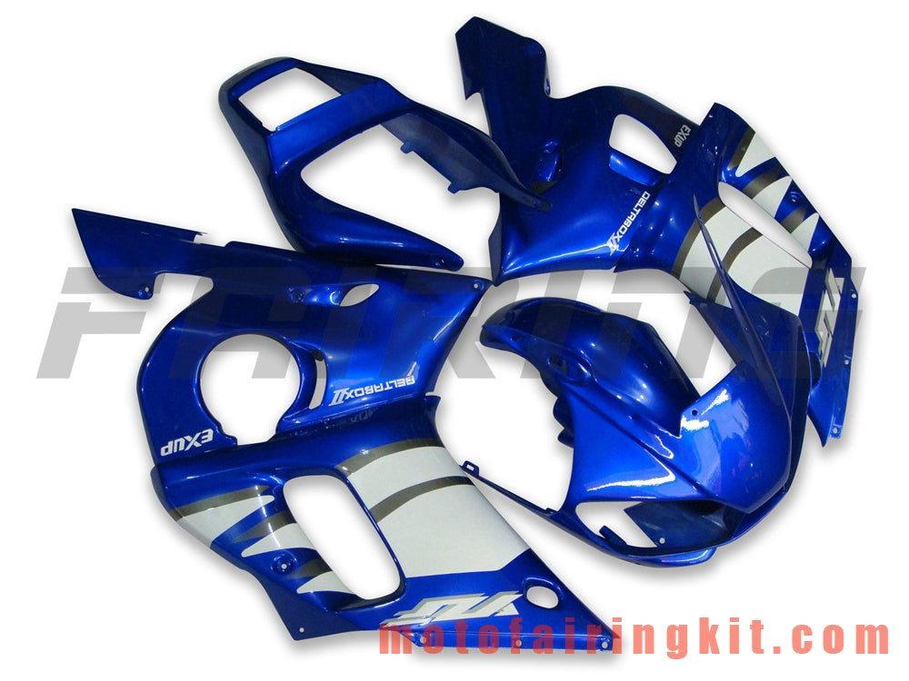 Fairing Kits Fit for YZF-600 R6 1998 1999 2000 2001 2002 YZF 600 R6 Plastic ABS Injection Mold Complete Motorcycle Body Aftermarket Bodywork Frame (Blue & White) B004