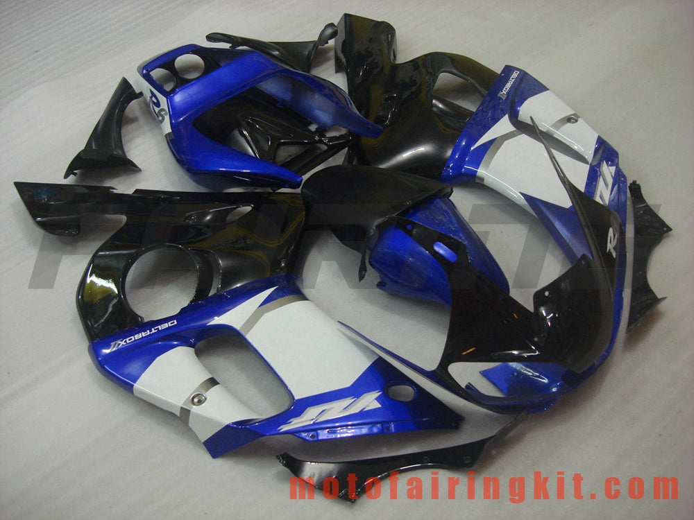 フェアリングキット YZF-600 R6 1998 1999 2000 2001 2002 YZF 600 R6 プラスチック ABS 射出成形 完全なオートバイボディ アフターマーケットボディワークフレーム (ブルー &amp; ブラック) B009