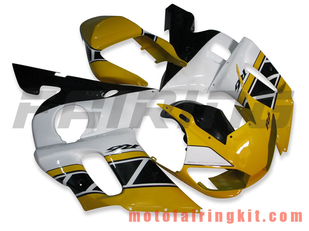 Kits de carenado aptos para YZF-600 R6 1998 1999 2000 2001 2002 YZF 600 R6 Molde de inyección de plástico ABS Carrocería completa para motocicleta Carrocería del mercado de accesorios Marco (amarillo y blanco) B010