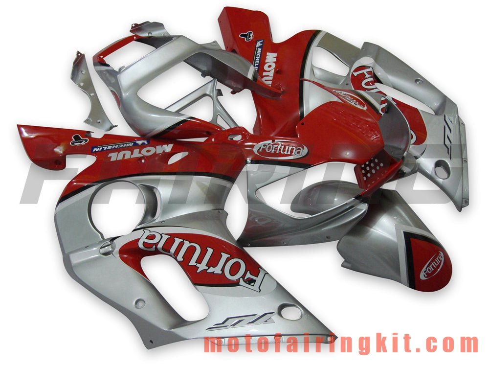 Fairing Kits Fit for YZF-600 R6 1998 1999 2000 2001 2002 YZF 600 R6 Plastic ABS Injection Mold Complete Motorcycle Body Aftermarket Bodywork Frame (Red & Silver) B013