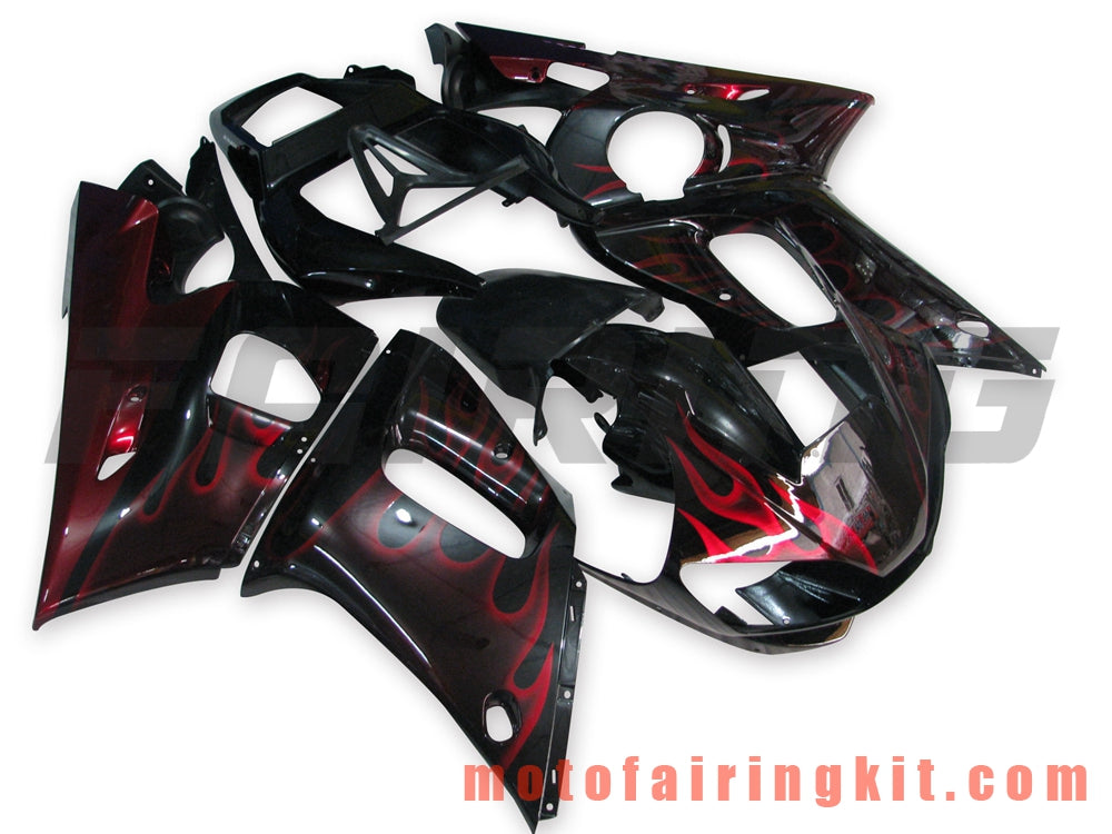 Fairing Kits Fit for YZF-600 R6 1998 1999 2000 2001 2002 YZF 600 R6 Plastic ABS Injection Mold Complete Motorcycle Body Aftermarket Bodywork Frame (Black & Orange) B015